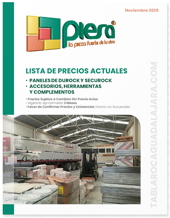 imagen del pdf lista de Precios Durock